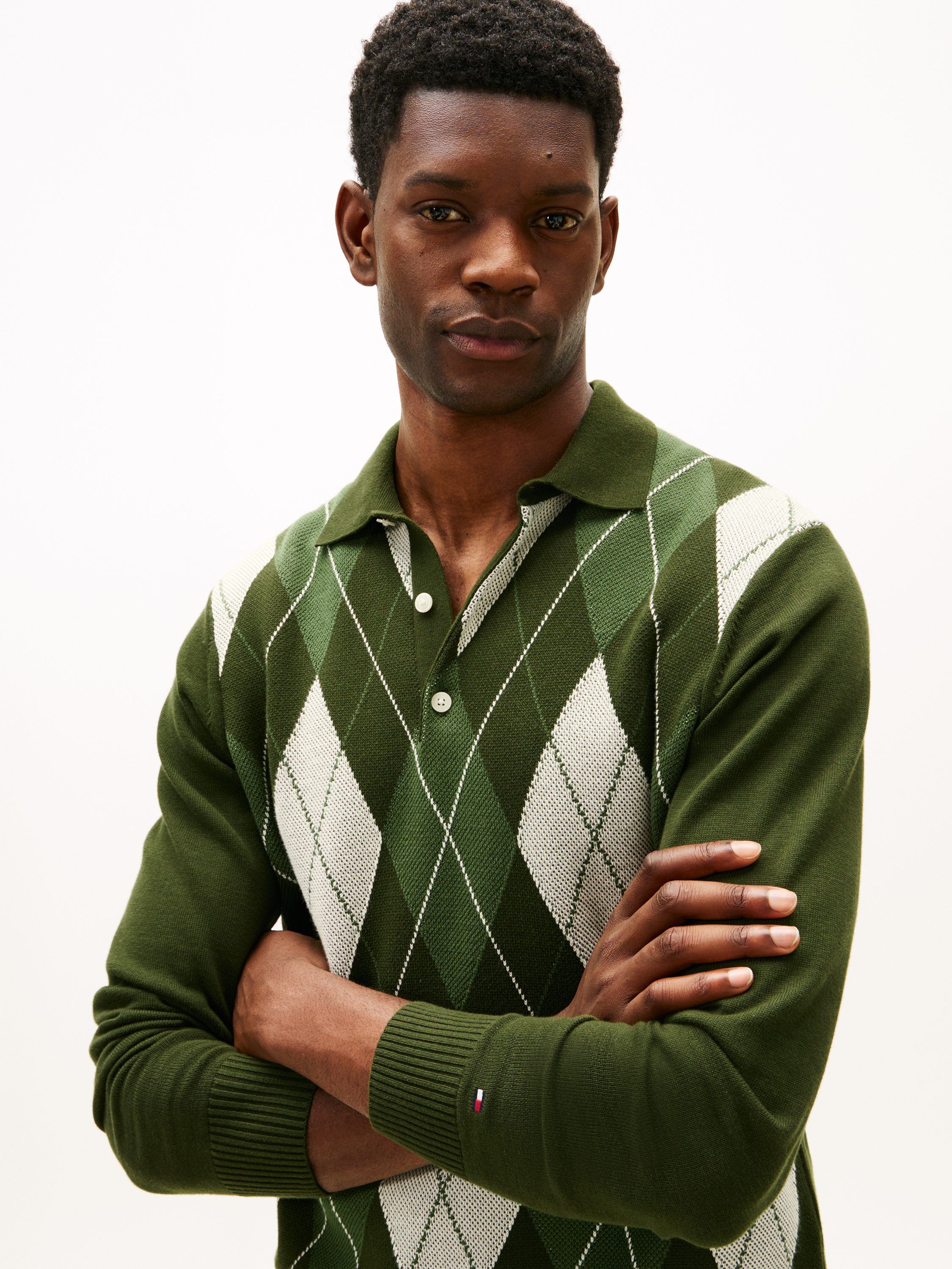 Argyle Rugby Collar Jumper