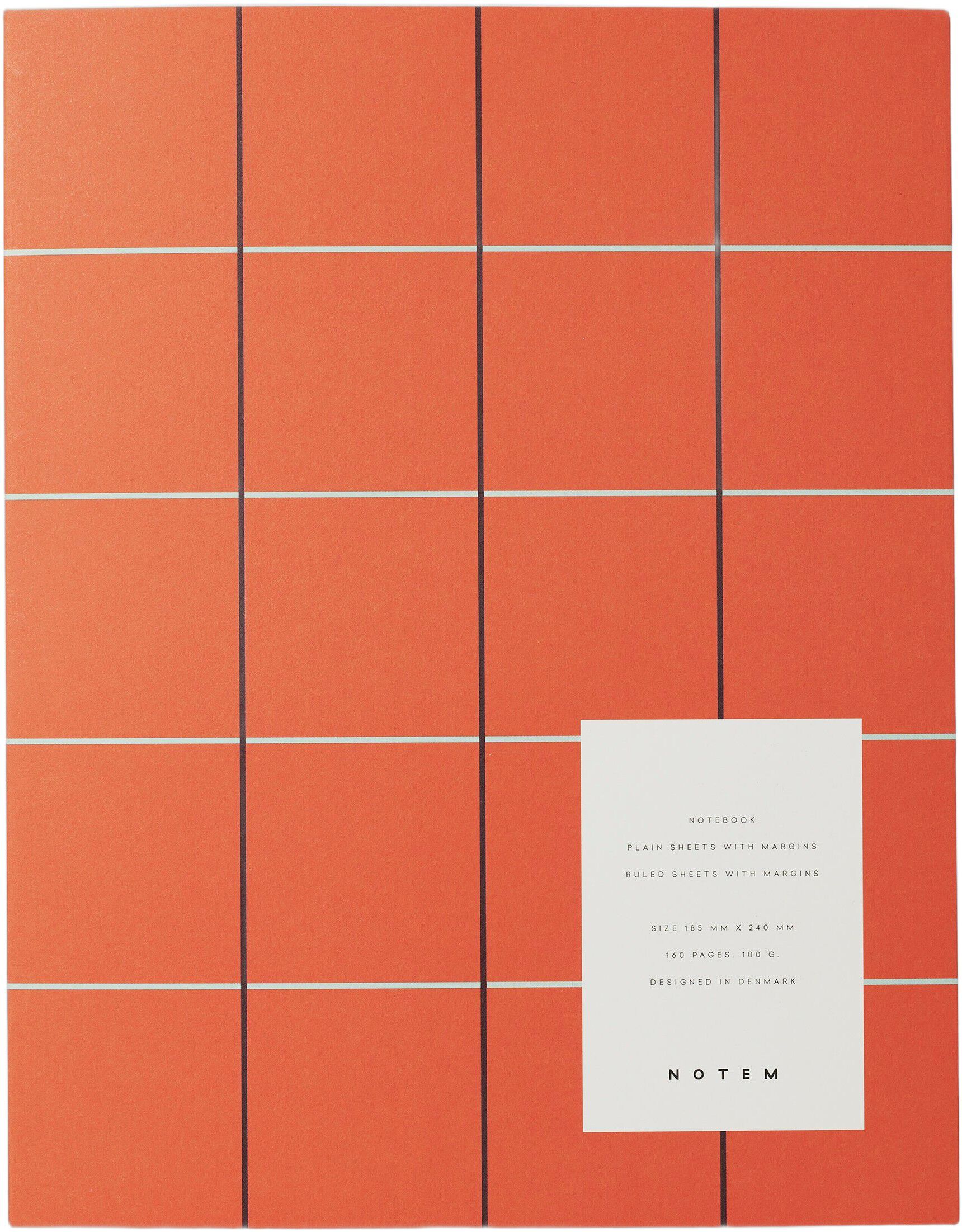 UMA Flat Lay Notebook - Large, Orange check