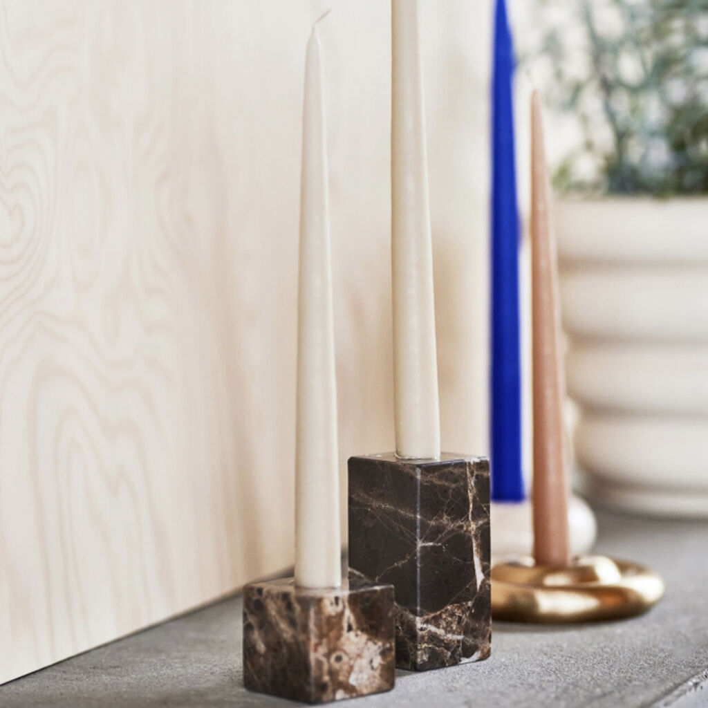 Savi Square Marble Candleholder - Low