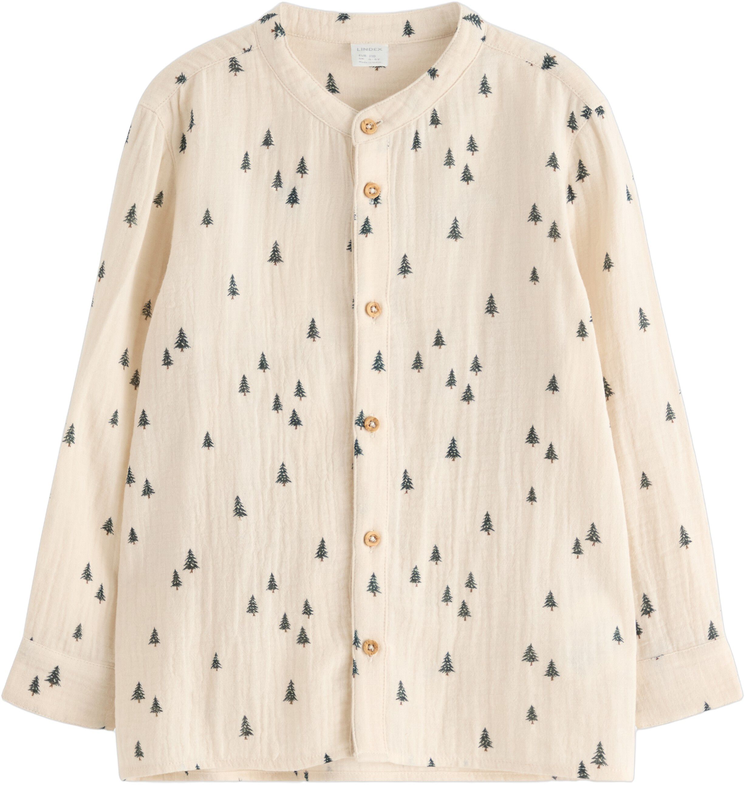 Lang&aelig;rmet skjorte i v&aelig;vet bomuld me