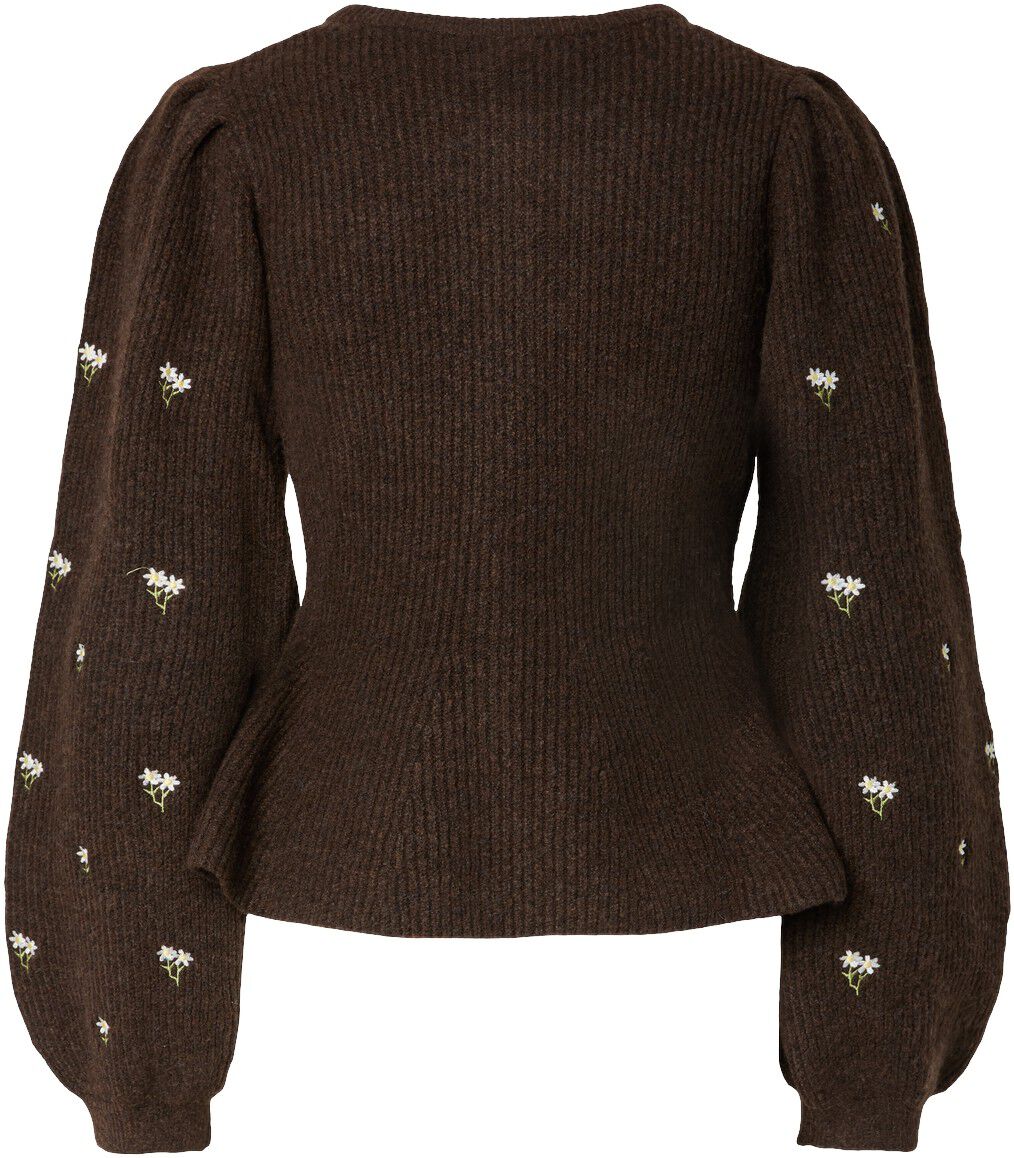 Pcsilly Ls Puff Knit Cardigan Emb Bc