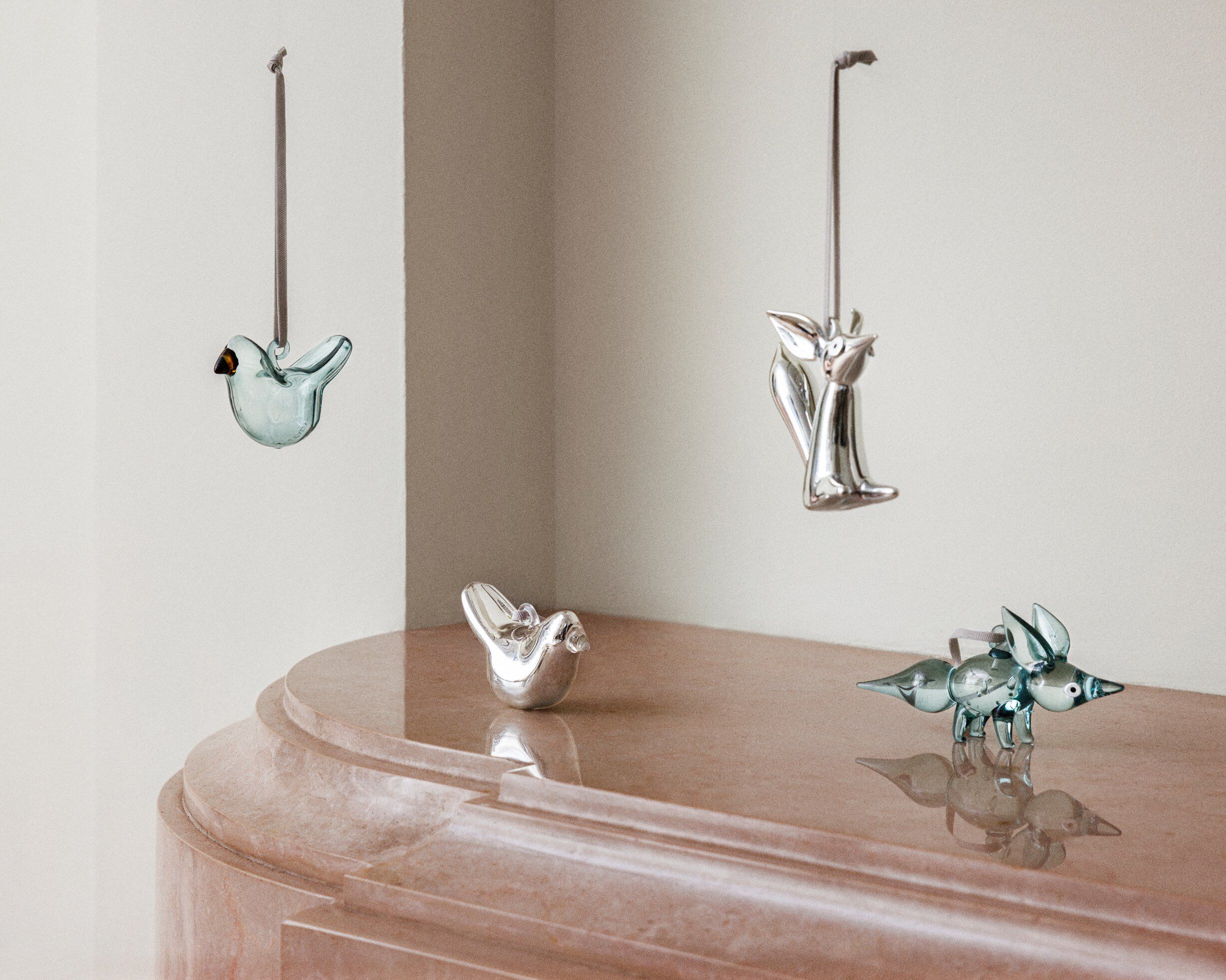 Iittala mini glass birds mirror 3set