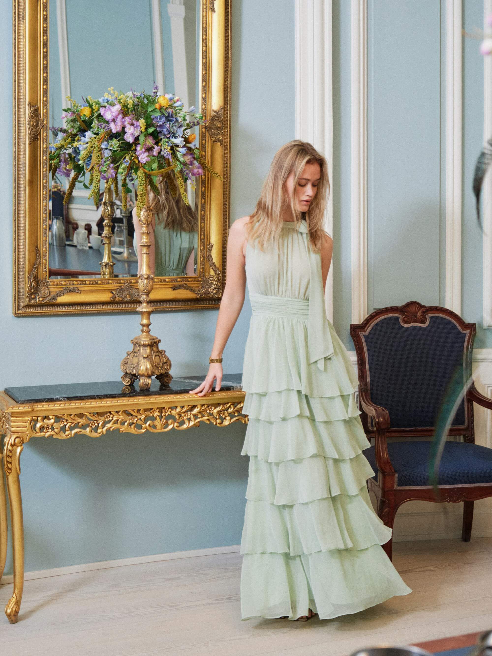 Marli Solid Chiffon Dress