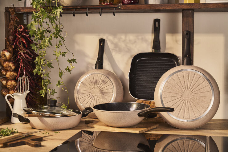 Ledro Wok 28 Beige Rund Aluminum