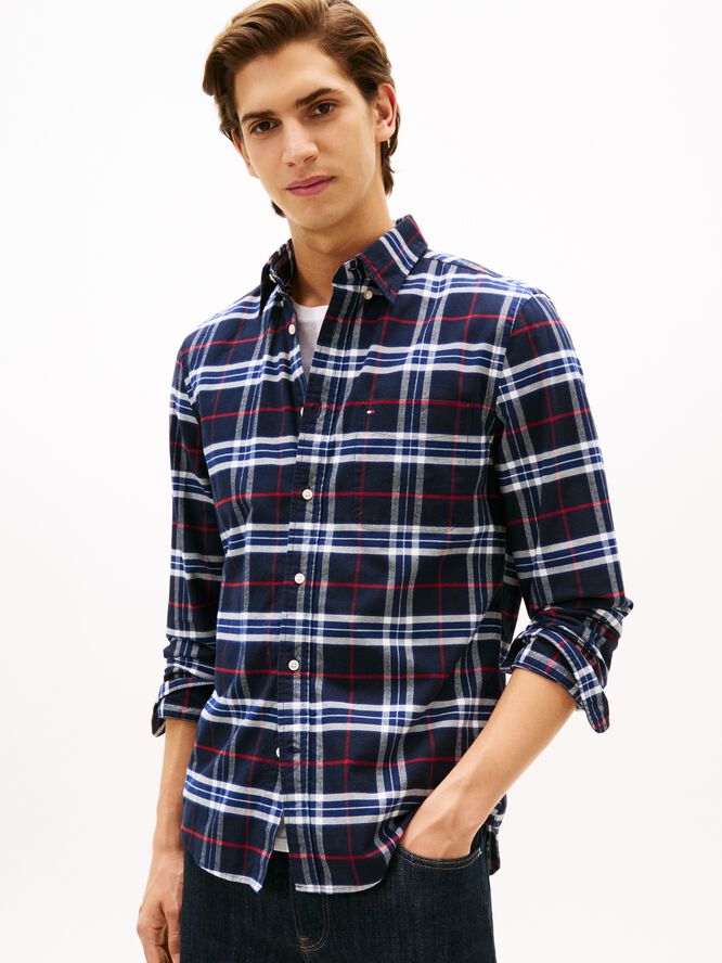 BRUSHED OXFORD CHECK RF SHIRT
