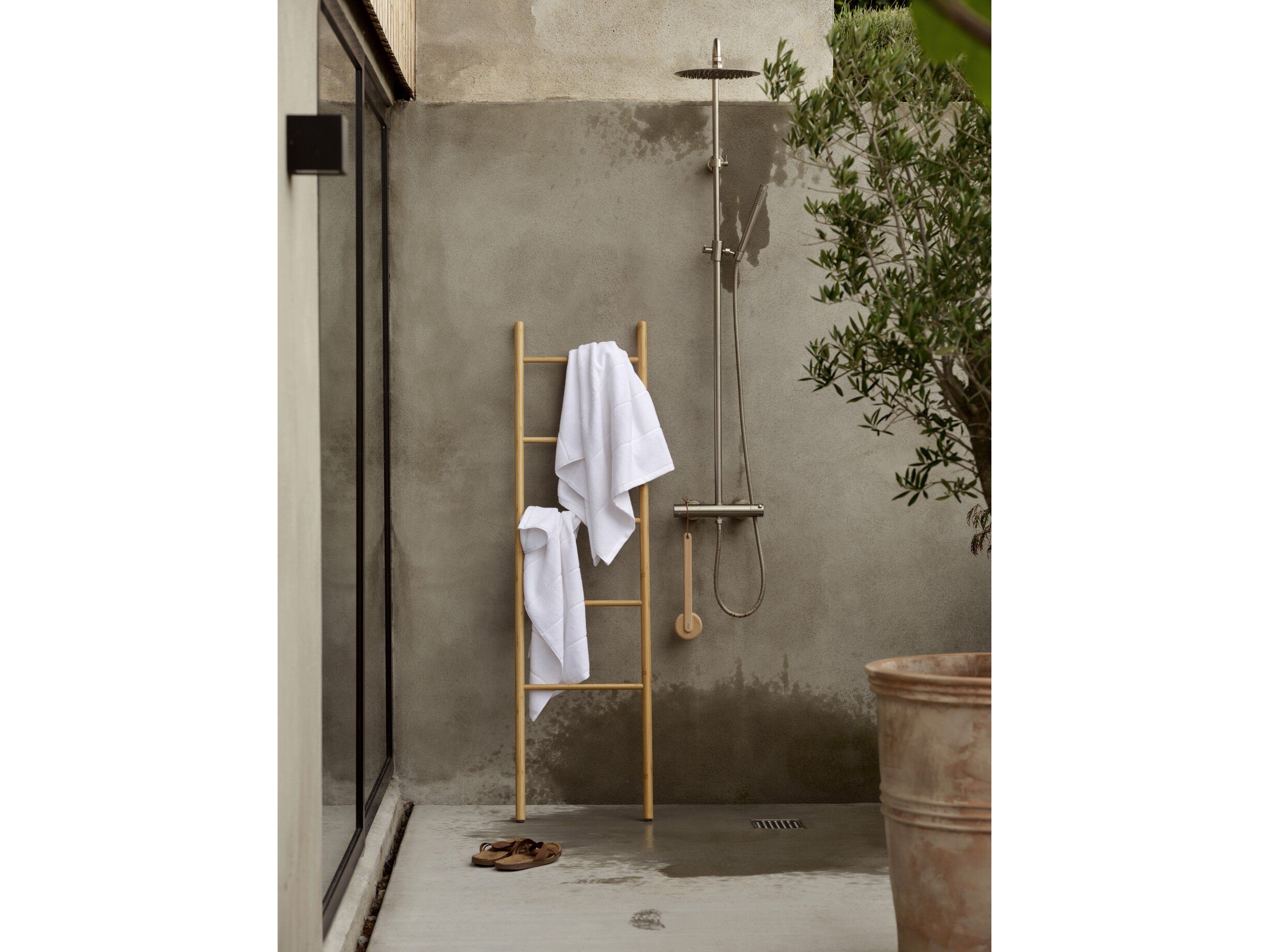 Handduk Sauna 50x100 White/Soft Grey/Eucalyptus