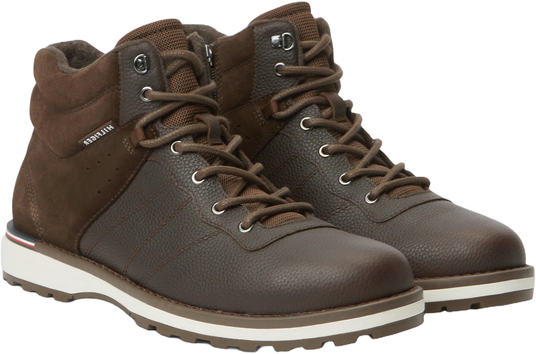 Leather Outdoor Cleat Mixed Texture Boots