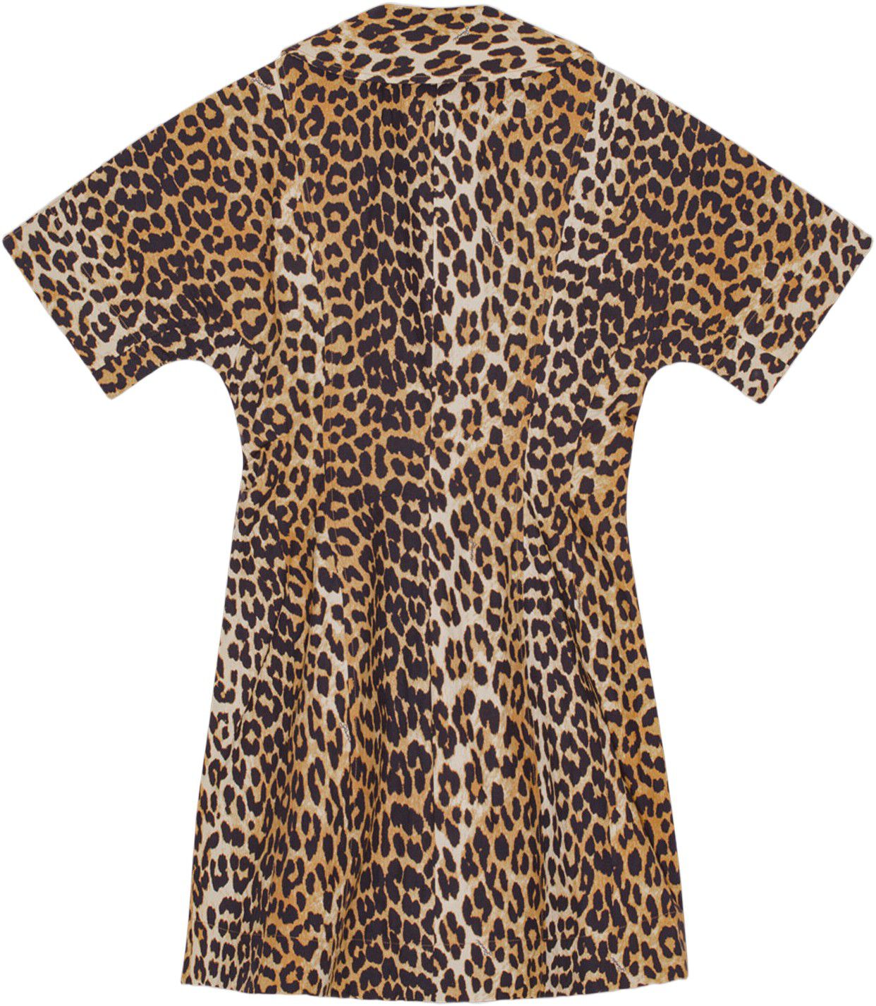 Printed Cotton Wrap Mini Dress