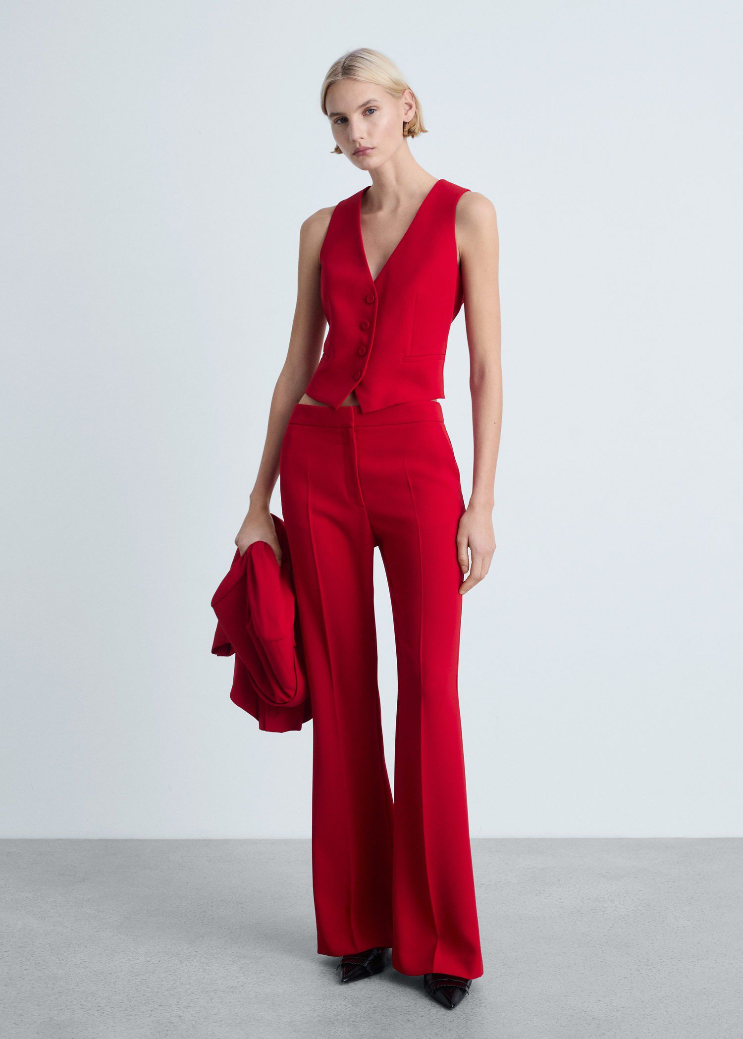 Suit waistcoat with buttons