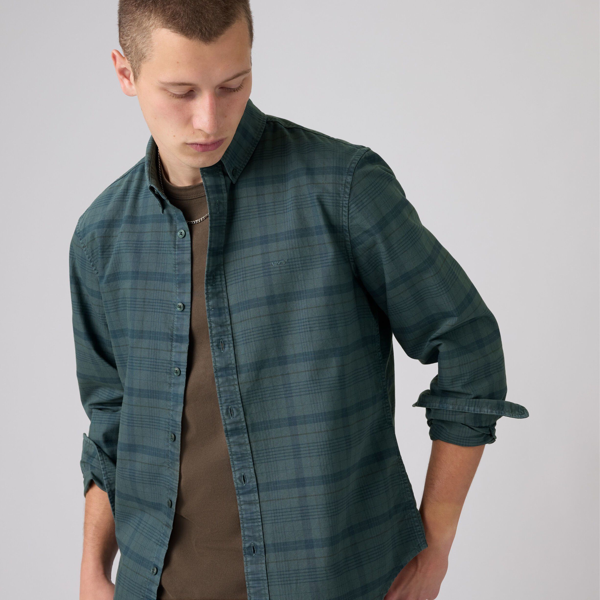 AUTHENTIC BUTTON DOWN DARK SLA