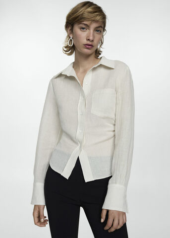 Shirt with draped detail