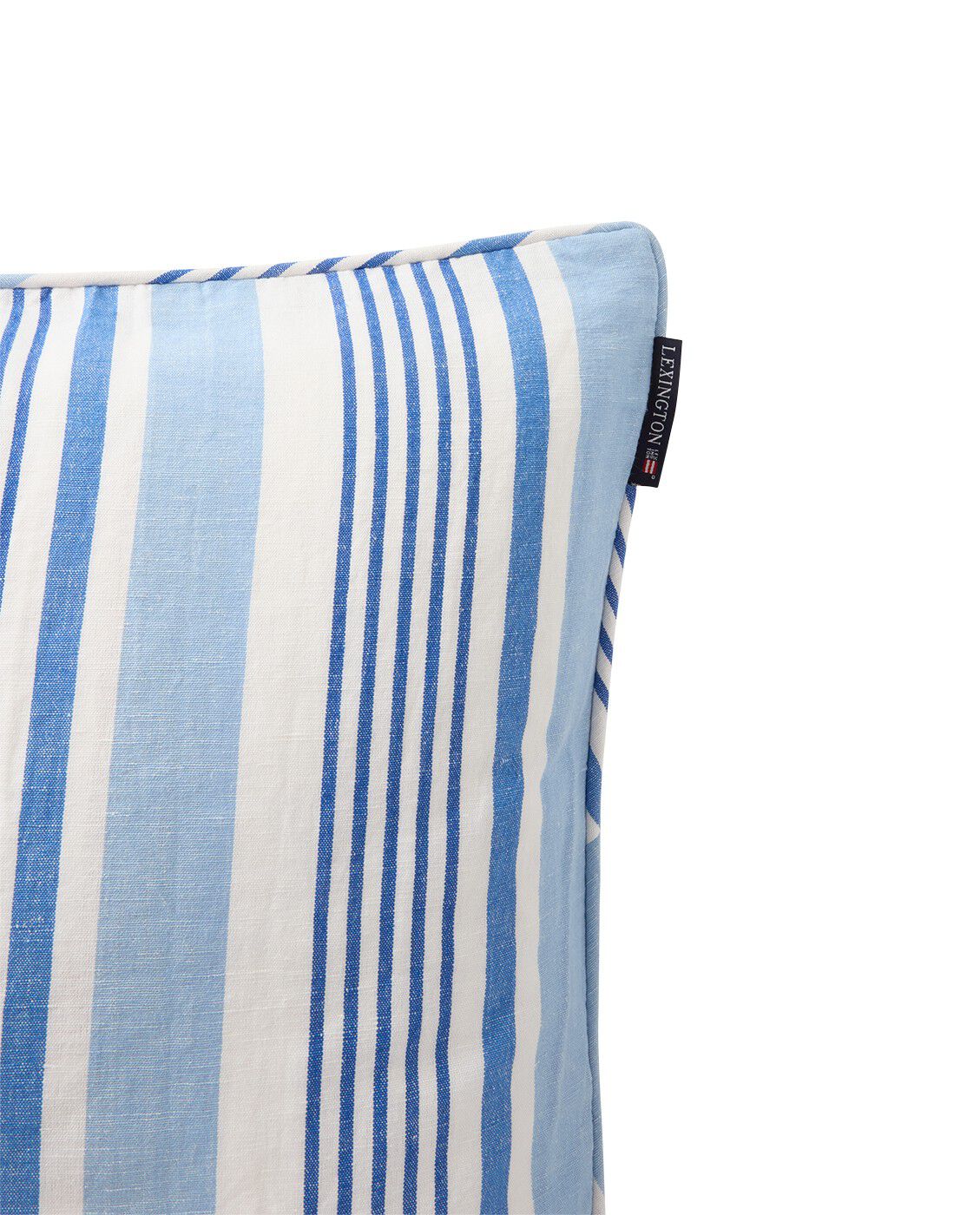 Randigt kuddfodral i bomull/linne mix