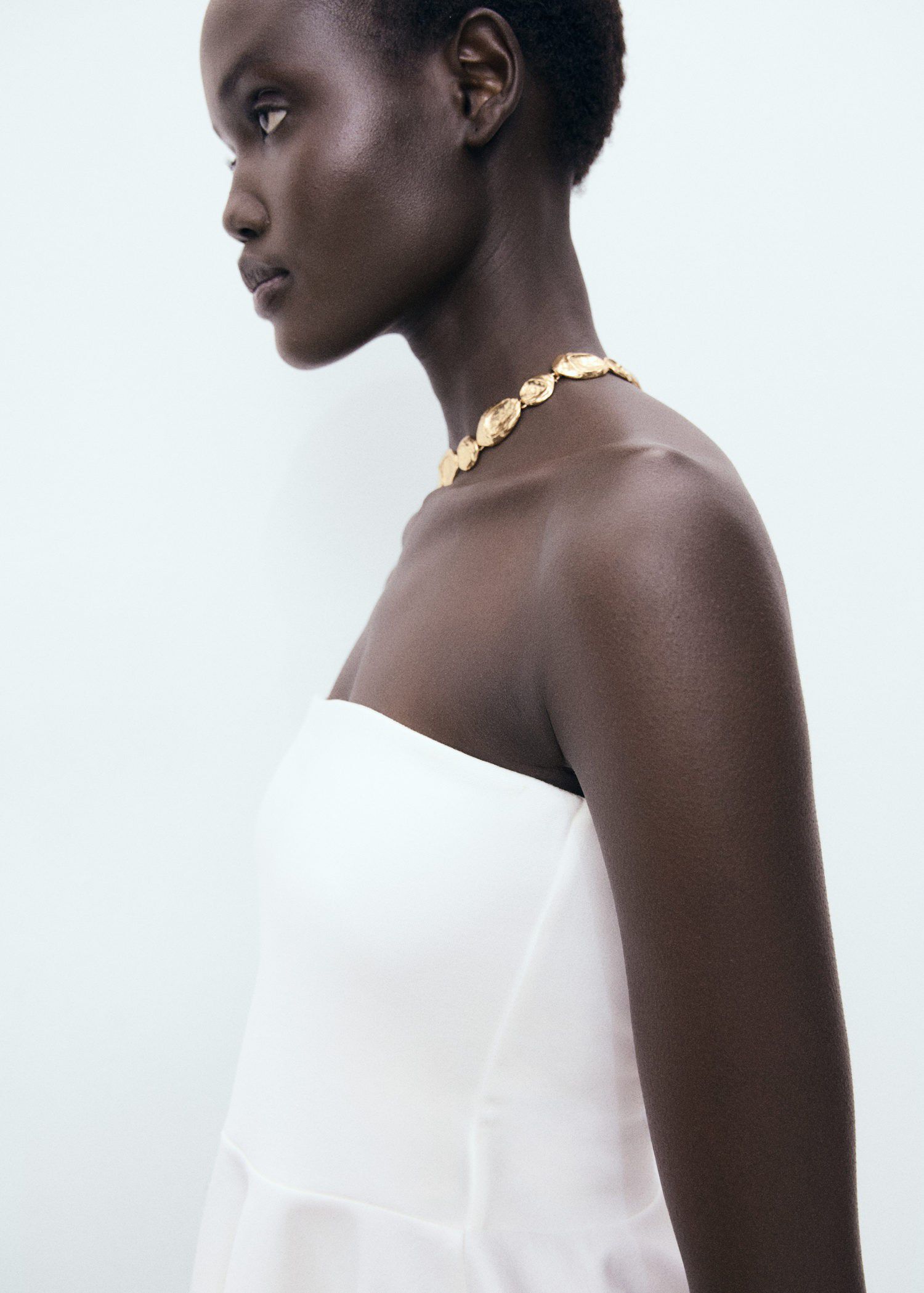 Strapless peplum top