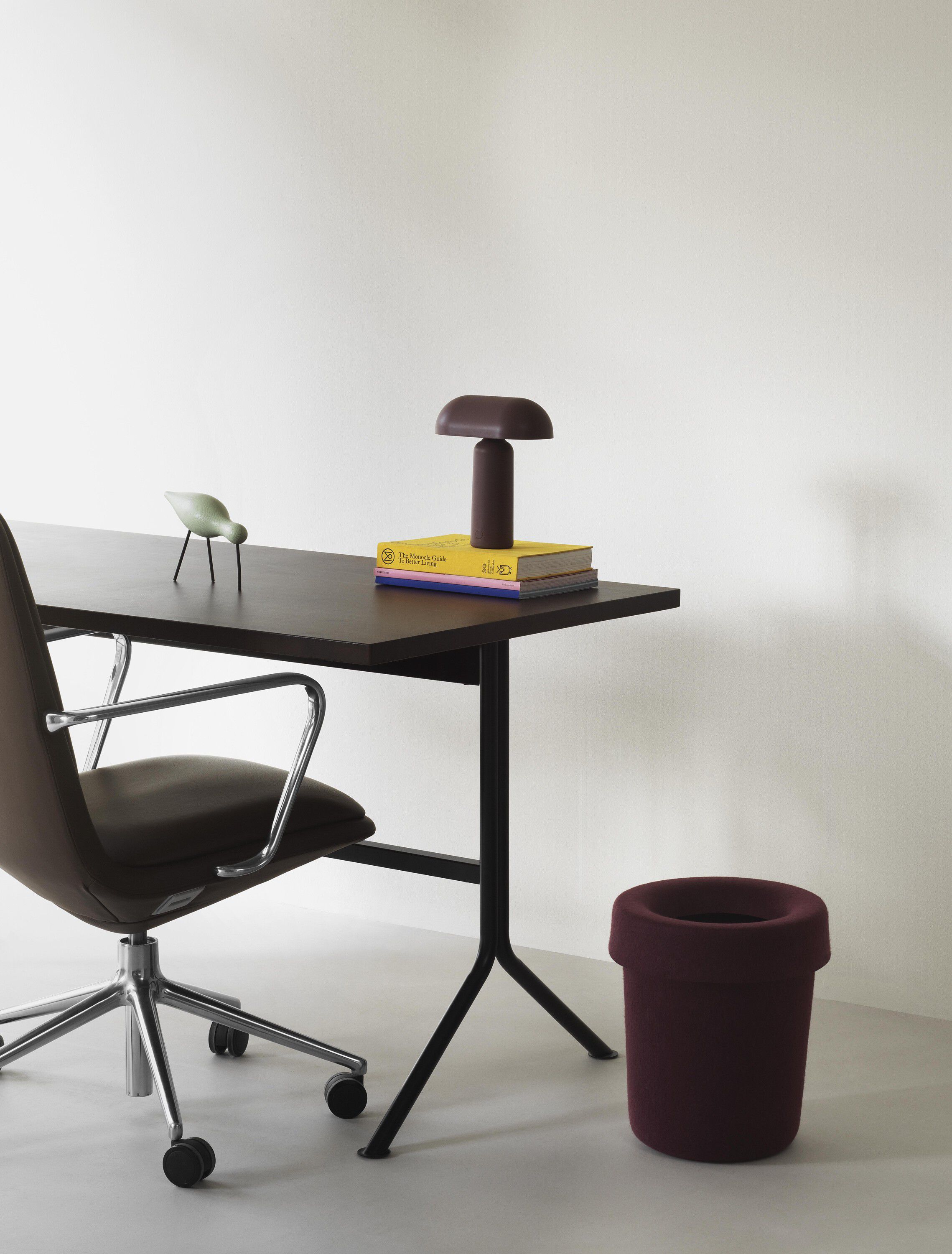 Hide Office Bin Burgundy
