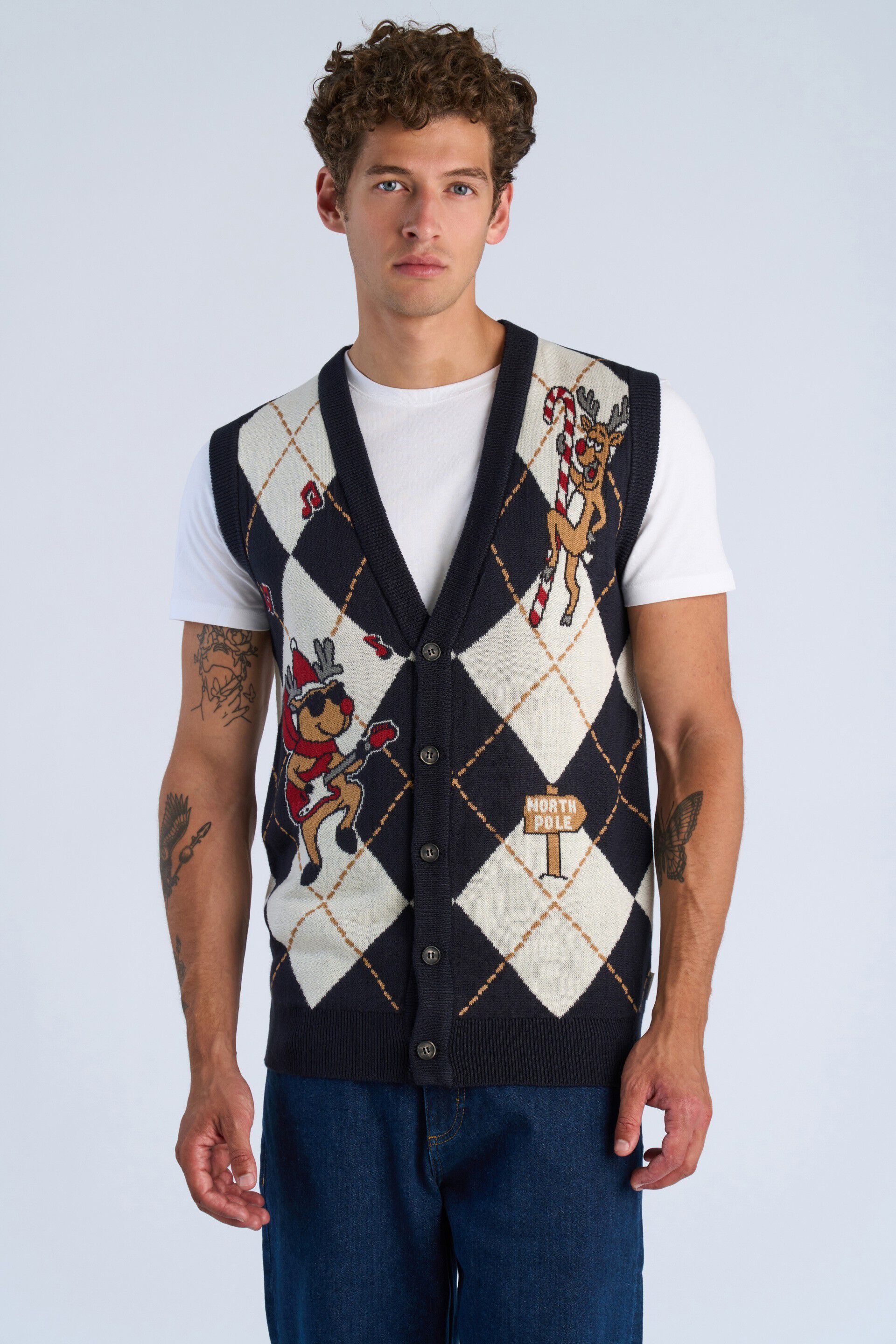 Christmas argyle vest