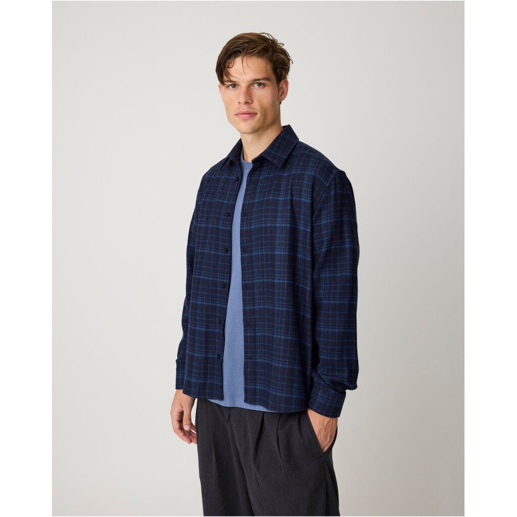 Dune regular merino check shirt
