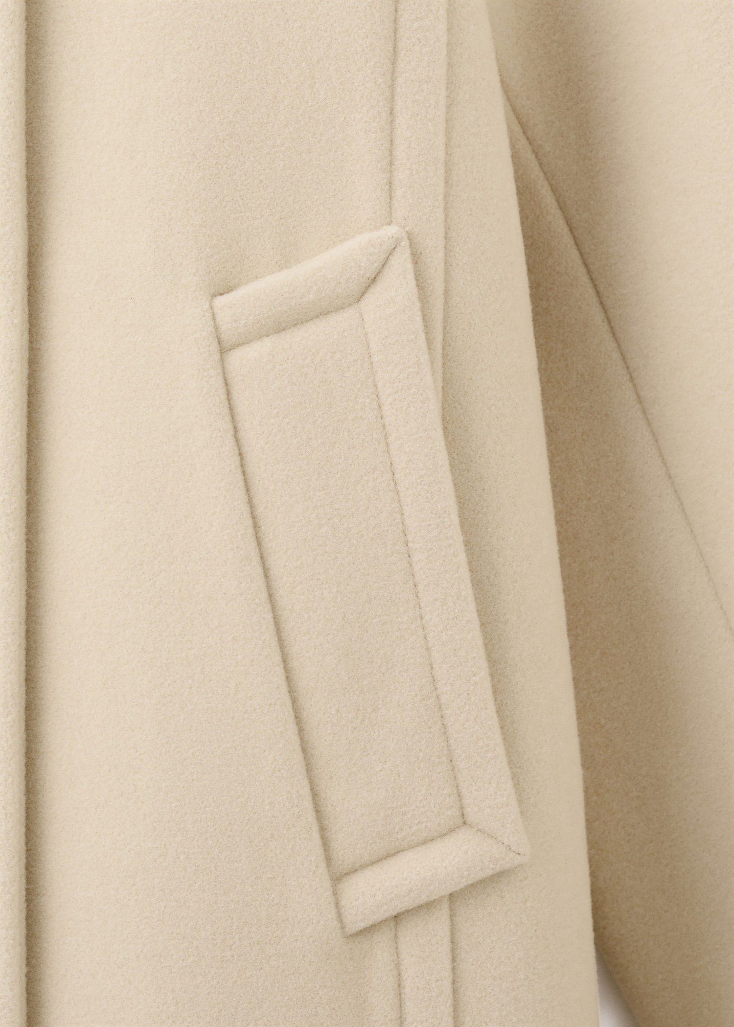 Wool-blend funnel-neck coat