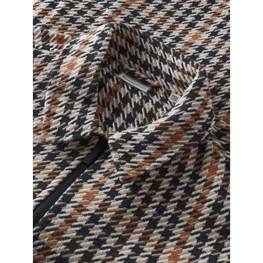 Houndtooth zip overshirt