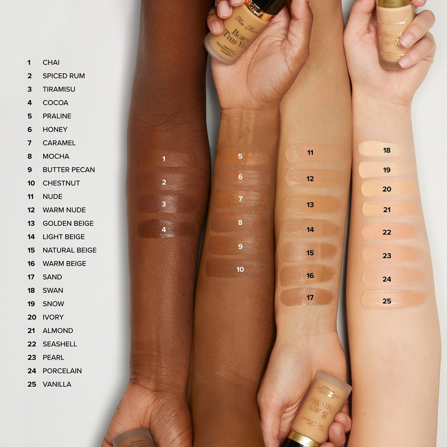 Born This Way Natural Finish Foundation medelh&ouml;g till h&ouml;g t&auml;ckning