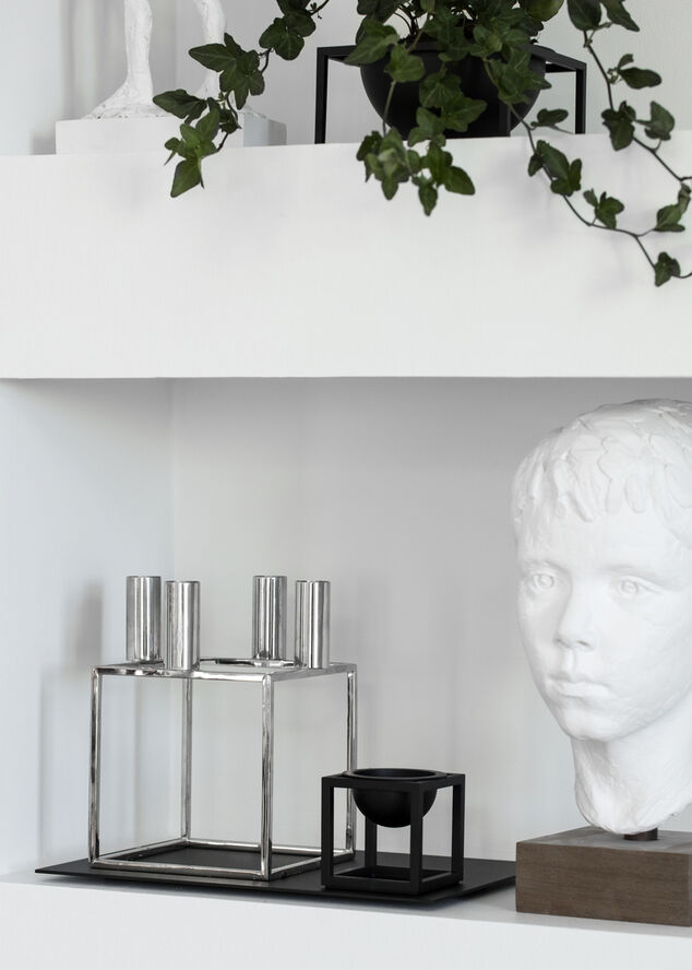 Kubus 4, Candle Holder, Nickel-Plat