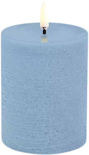 LED pillar candle, Sky Blue, Rustic, 7,8x10,1 cm