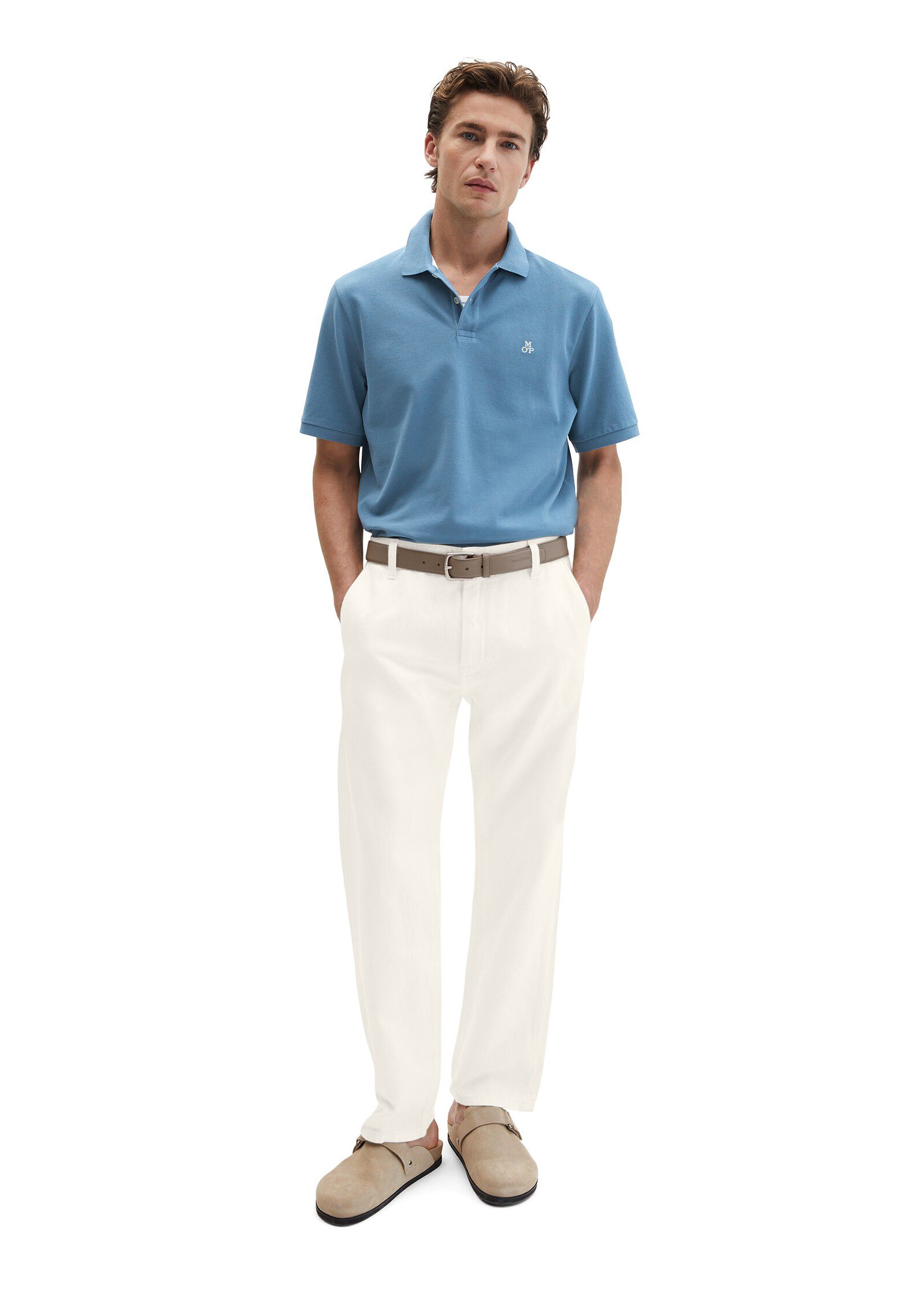 Polo shirt, short sleeve, button pl