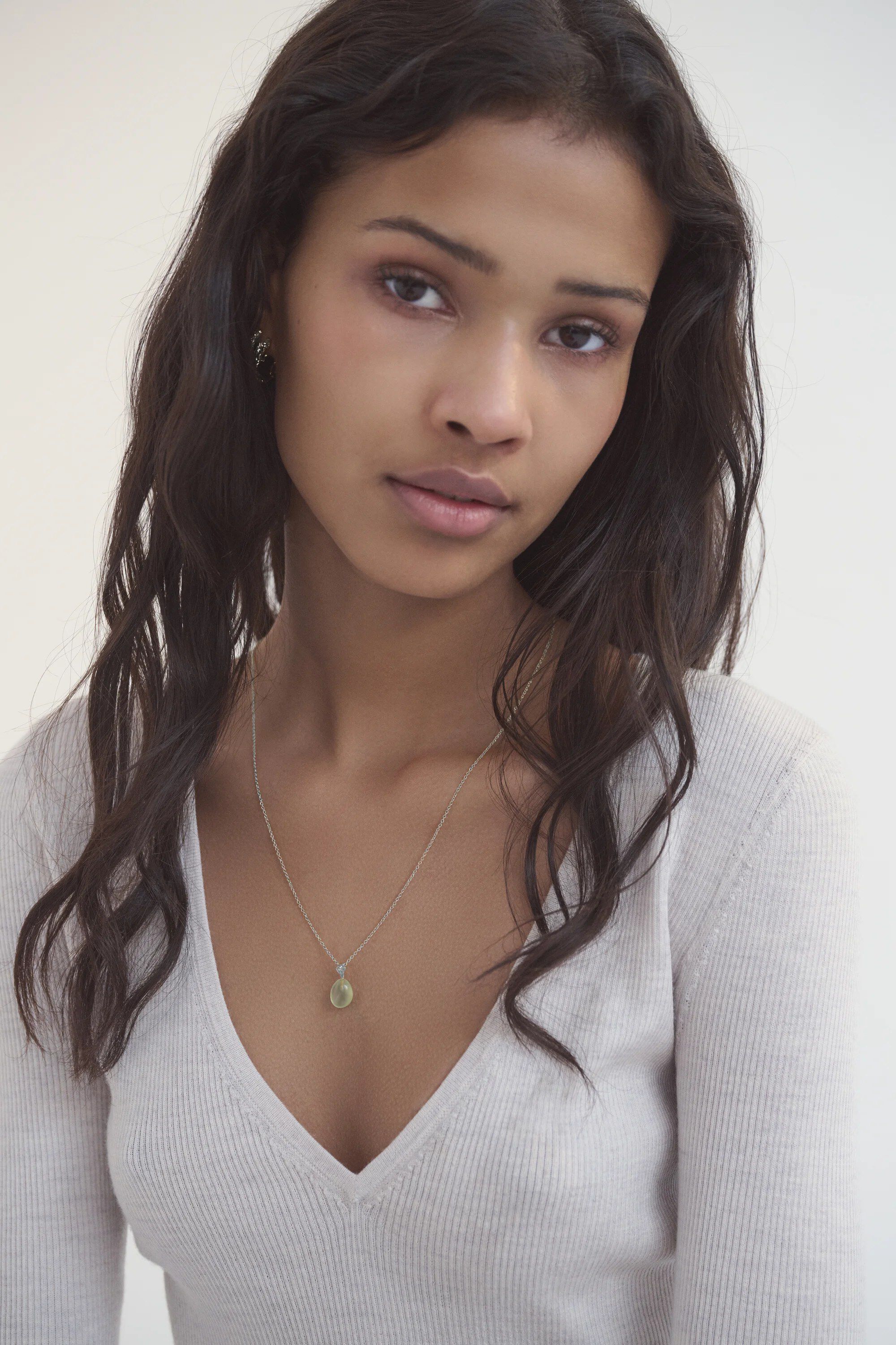 Prehnite Earth Pendant