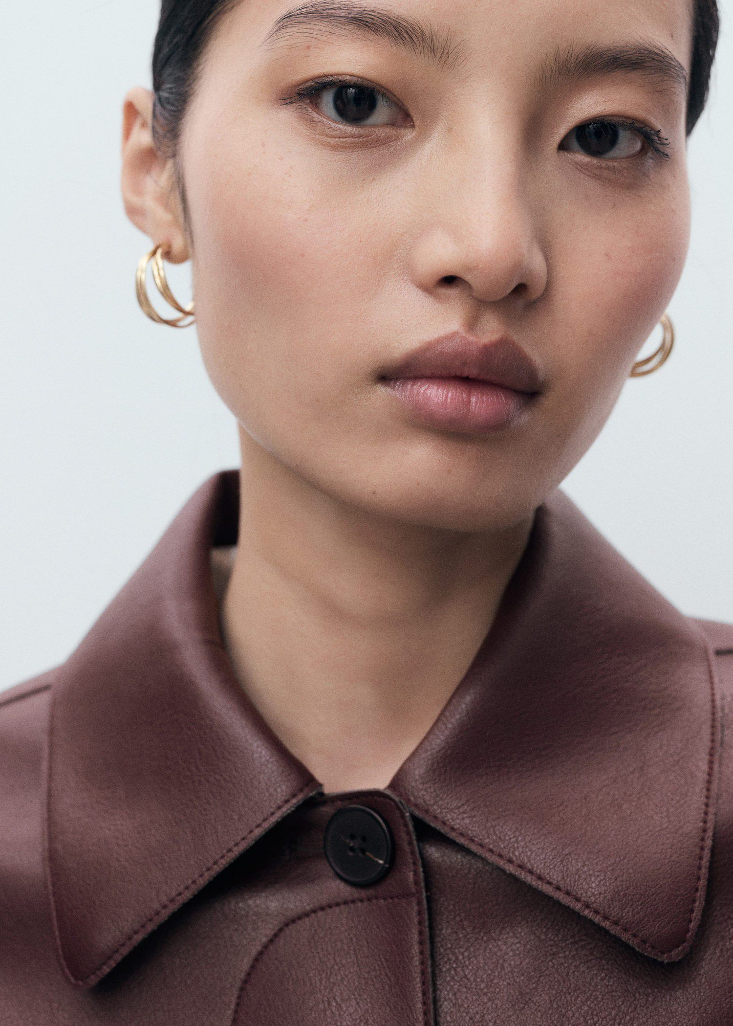 Leather-effect jacket with pockets