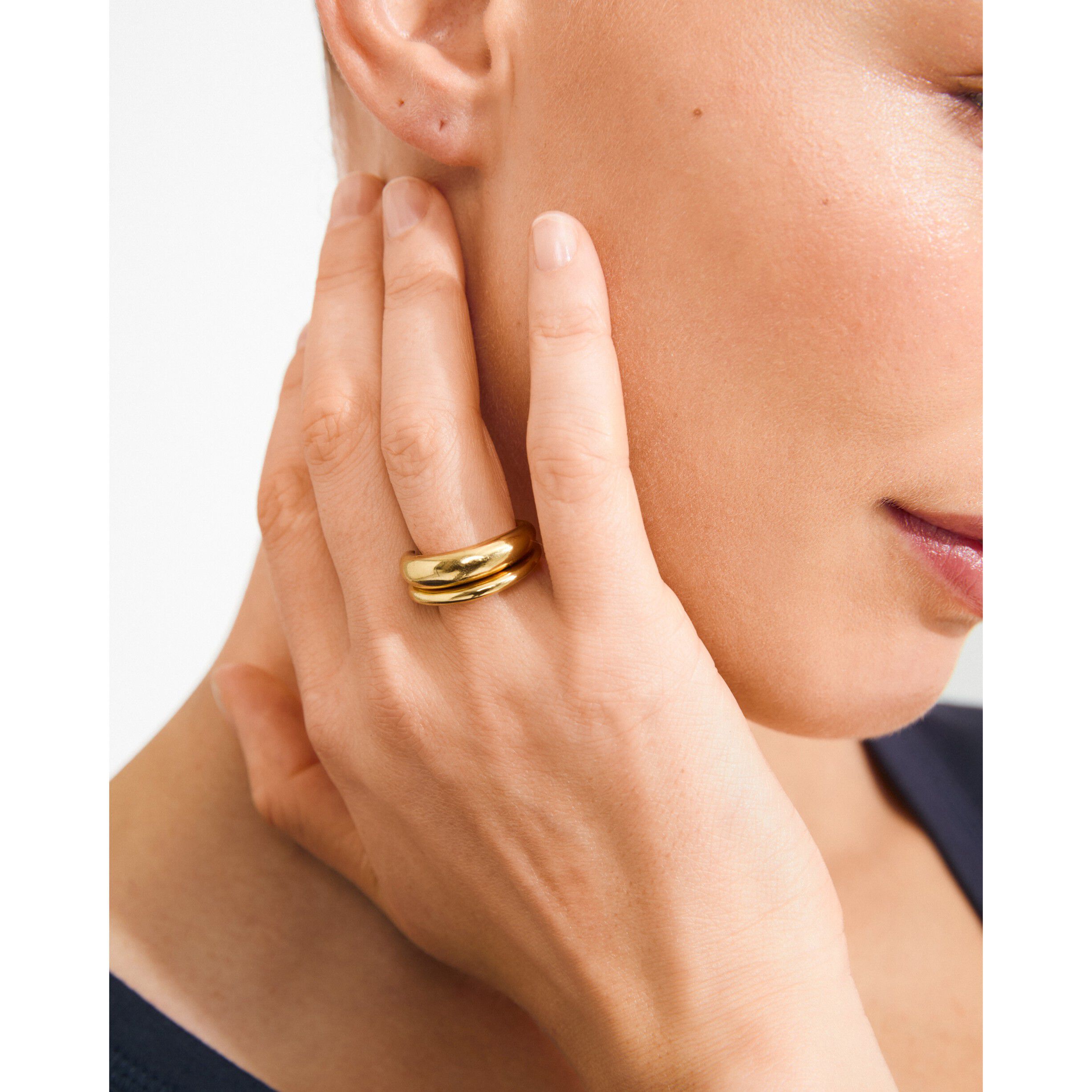 KAISYN ring, 2-in-1 set, gold-plated