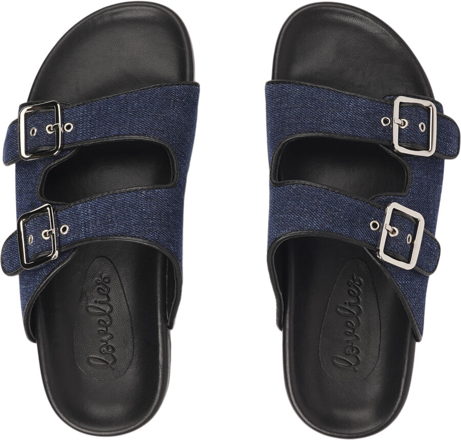 LAMIA - DENIM SANDAL WITH LEATHER EDGES