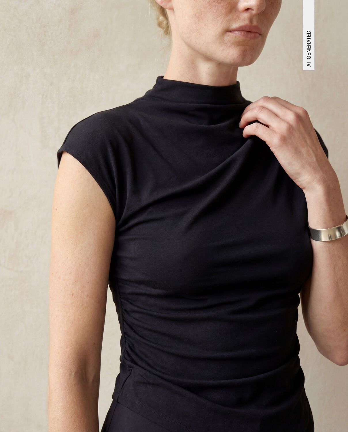 Objkelly S/L High Neck Top E Tne 26