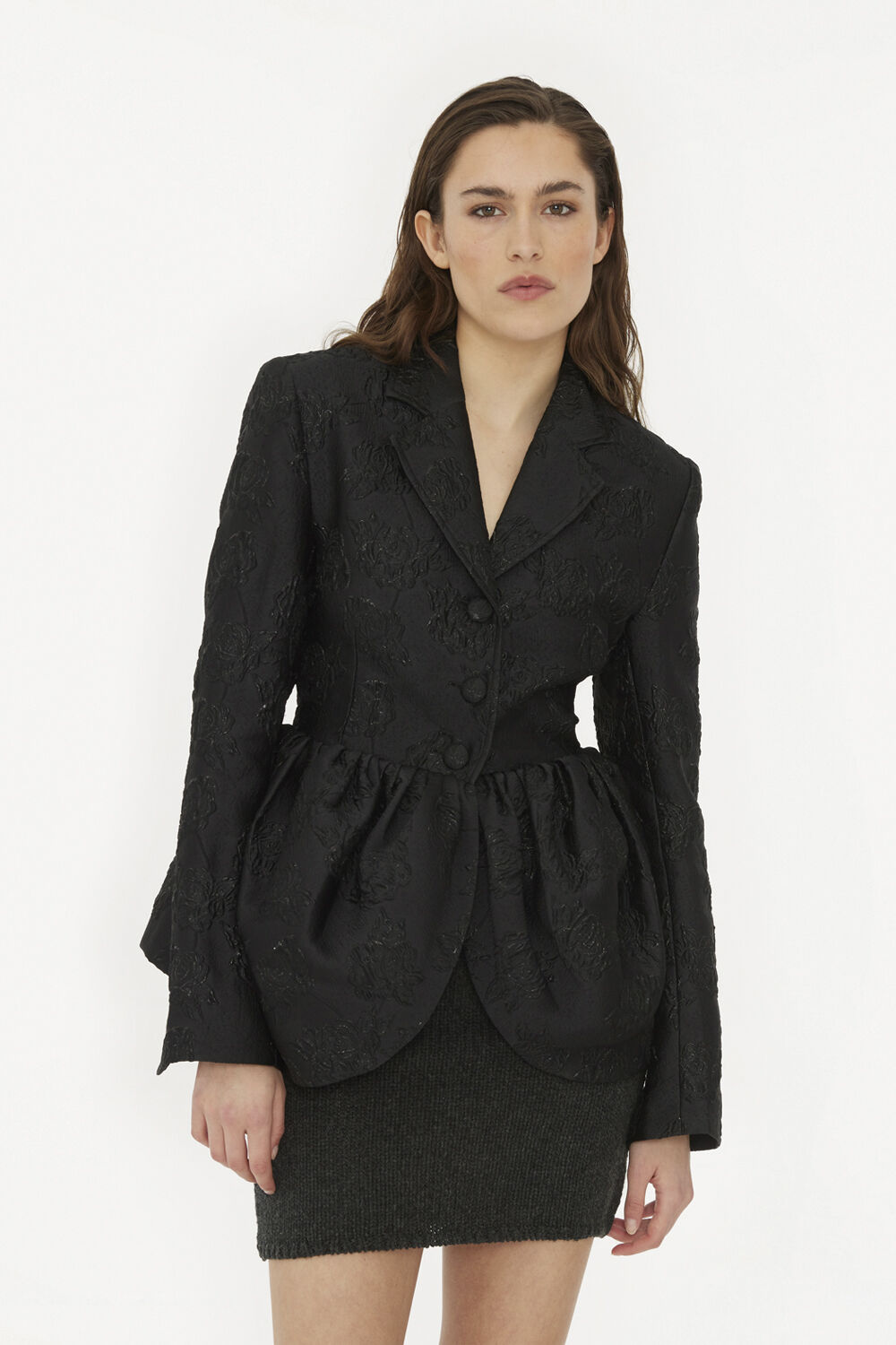 JACQUARD DRAPED BLAZER