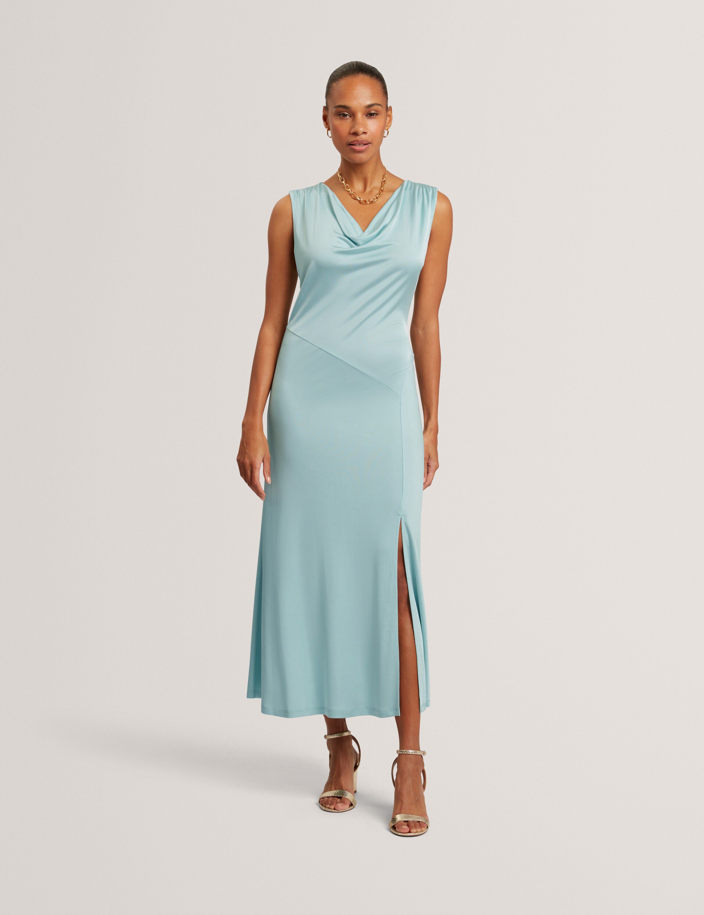 ASORELA Cowl Neck Maxi Jersey Dress