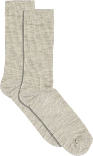 Fine wool rib socks