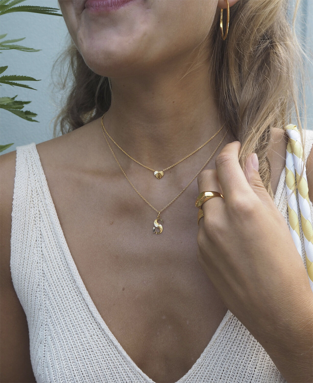 Reflection Letters, gold-plated sterling silver-A