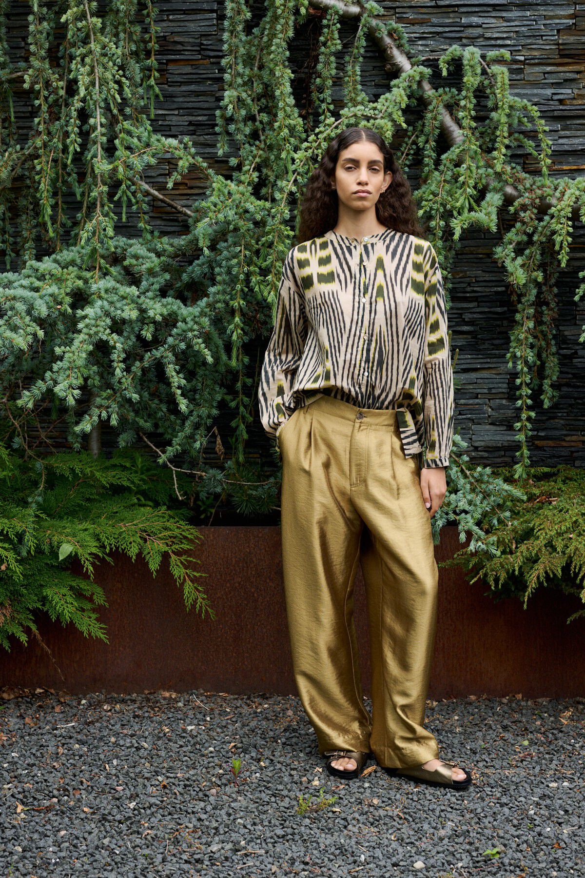 Woven gold pants - Thalia