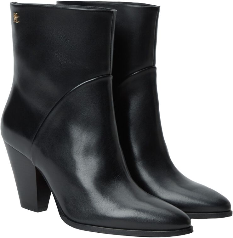 Leather Stiletto Heel Ankle Boots