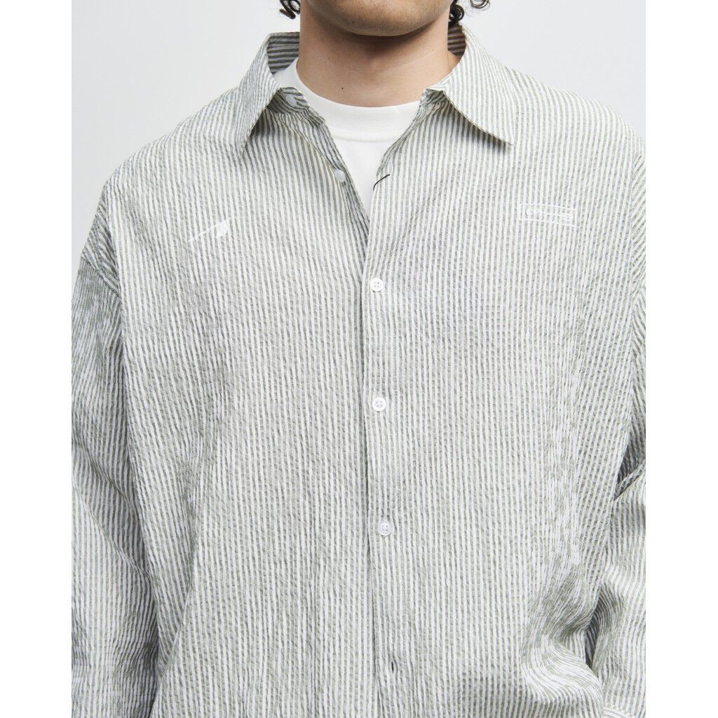ARKK Logo Seersucker Shirt Khaki