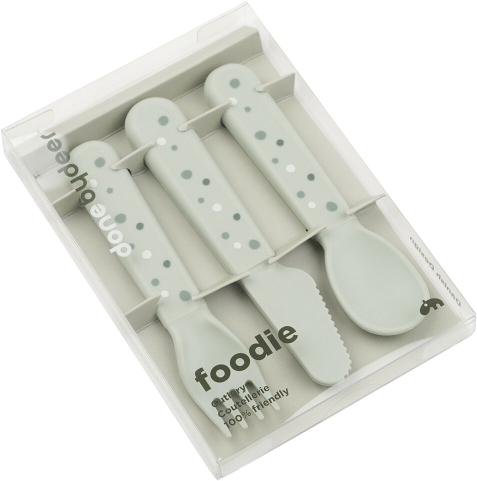 Foodie bestiks&aelig;t Happy dots Gr&oslash;n