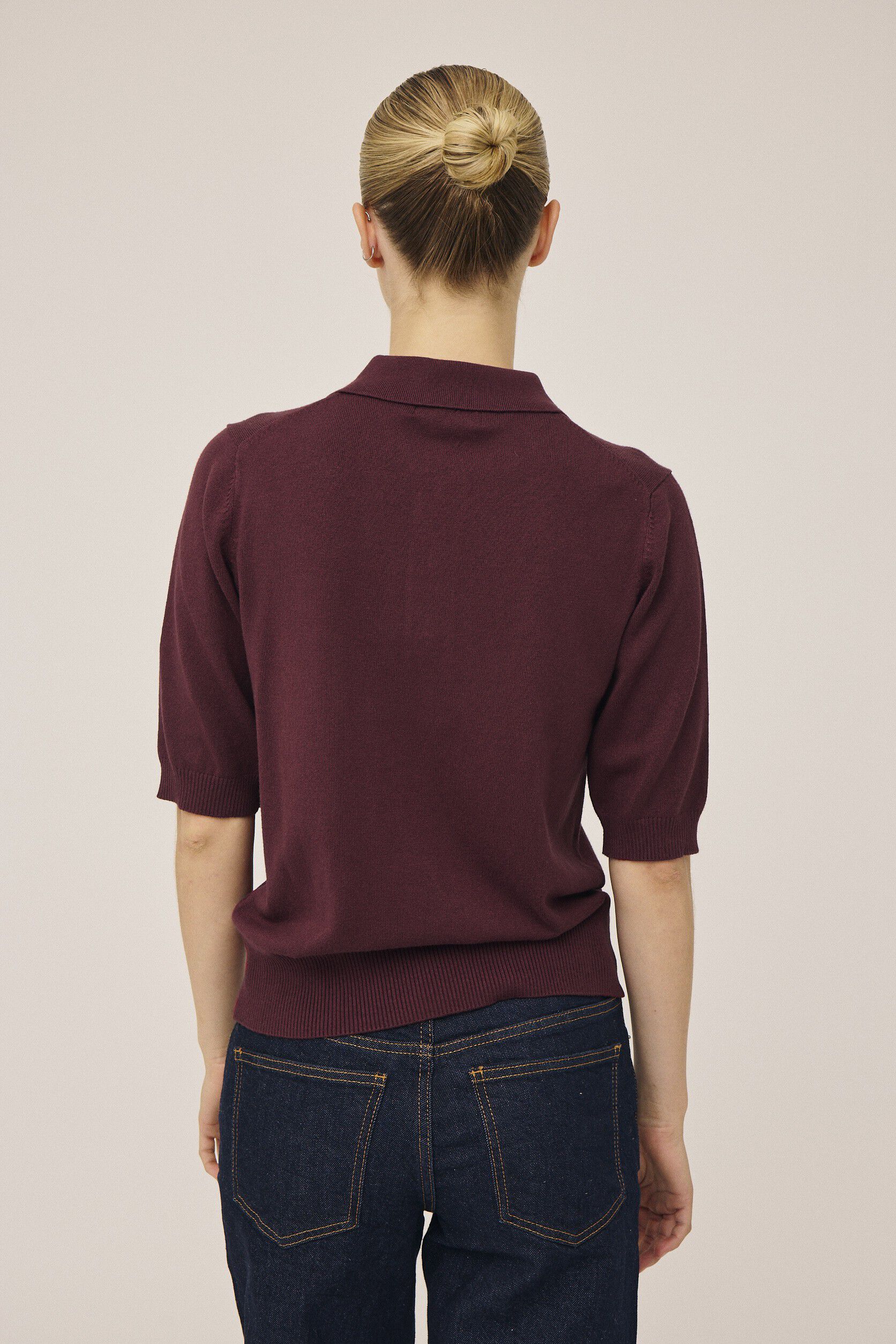 Frigga 11 Kort&aelig;rmede strik polo - Viscose LENZINGECOVERO