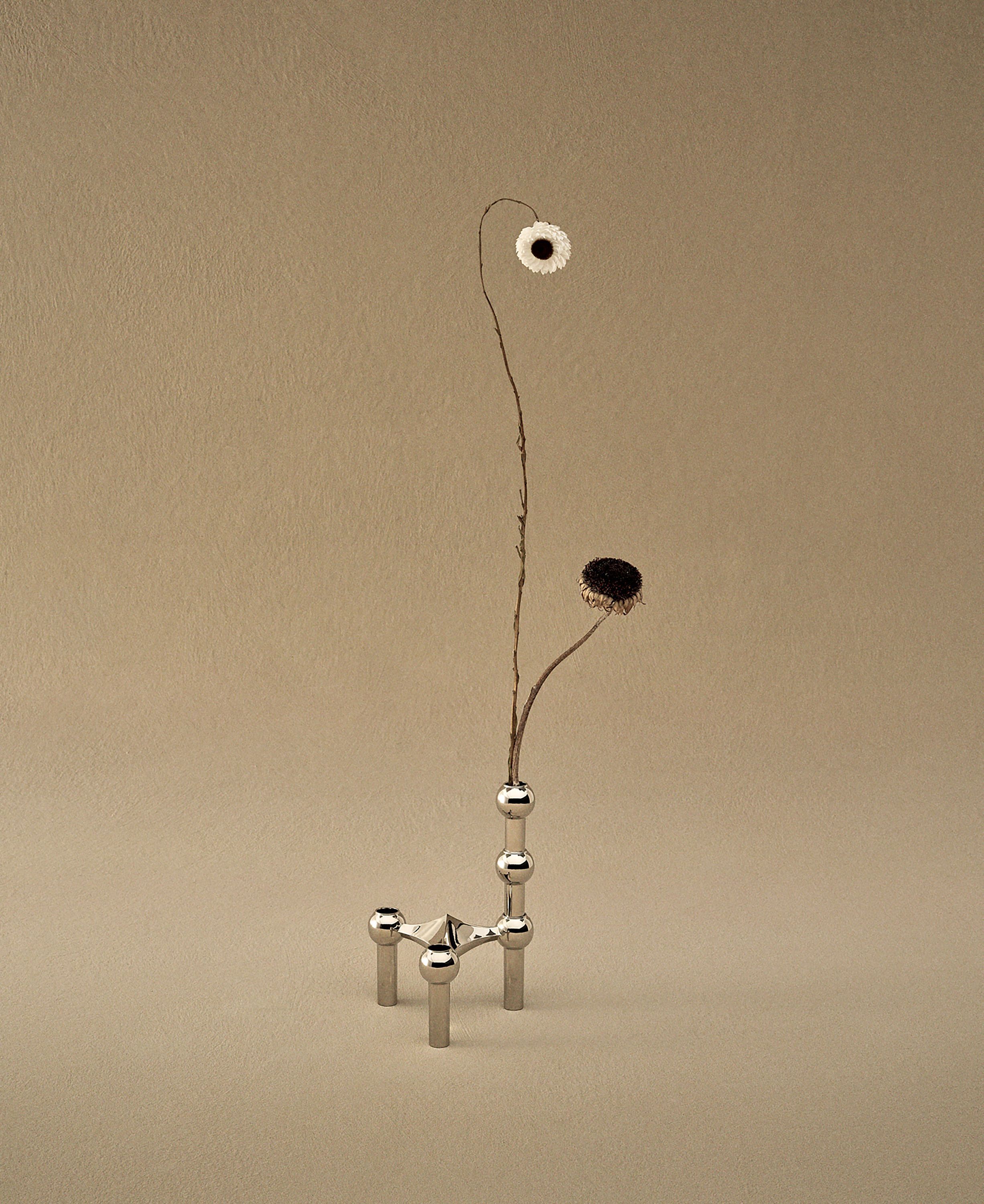 STOFF Nagel ljusstake krom