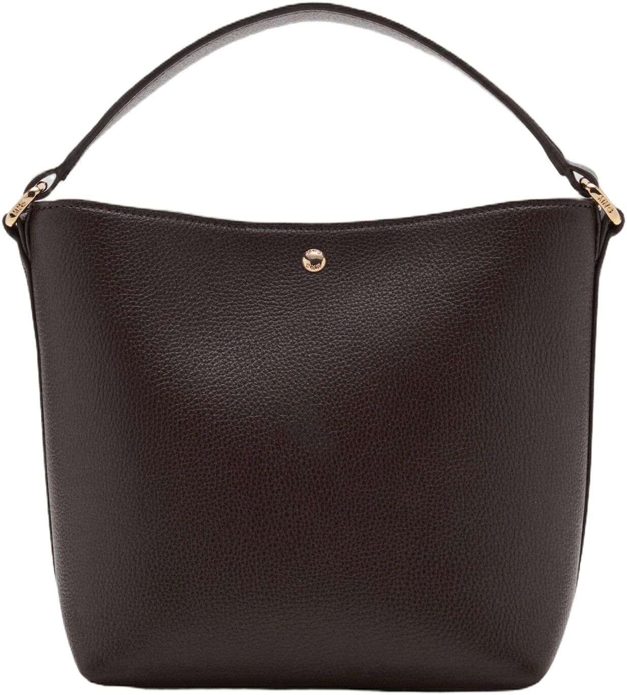 Faux-leather bucket handbag