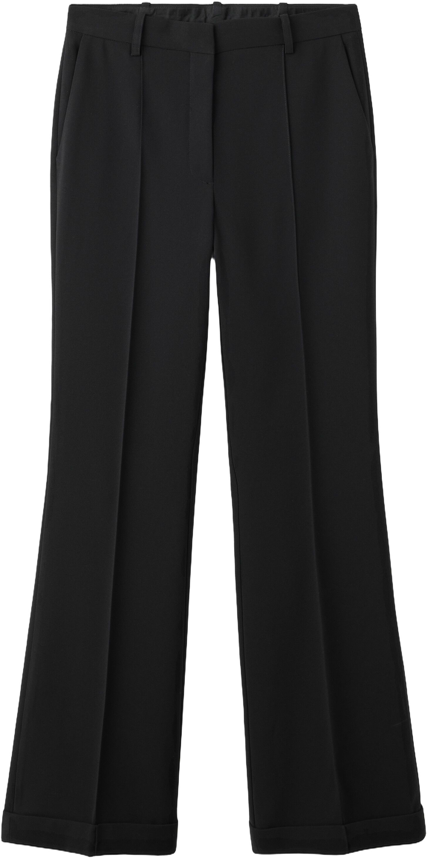 Flared trousers with seams