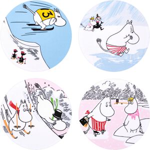 Moomin Arabia bordsk&aring;nere s&aelig;t 4stk Vinterbadning