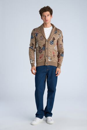 Xmas shawl collar cardigan