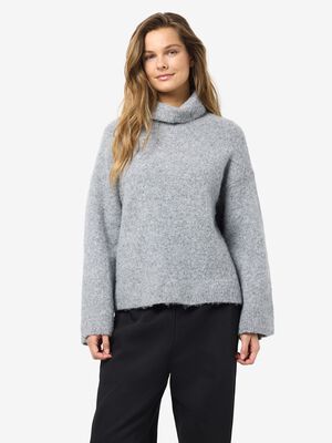 NMBABETTE L/S ROLL NECK BUTTON KNIT