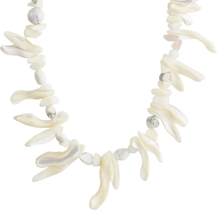 LIGHT seashell necklace white/silver-plated