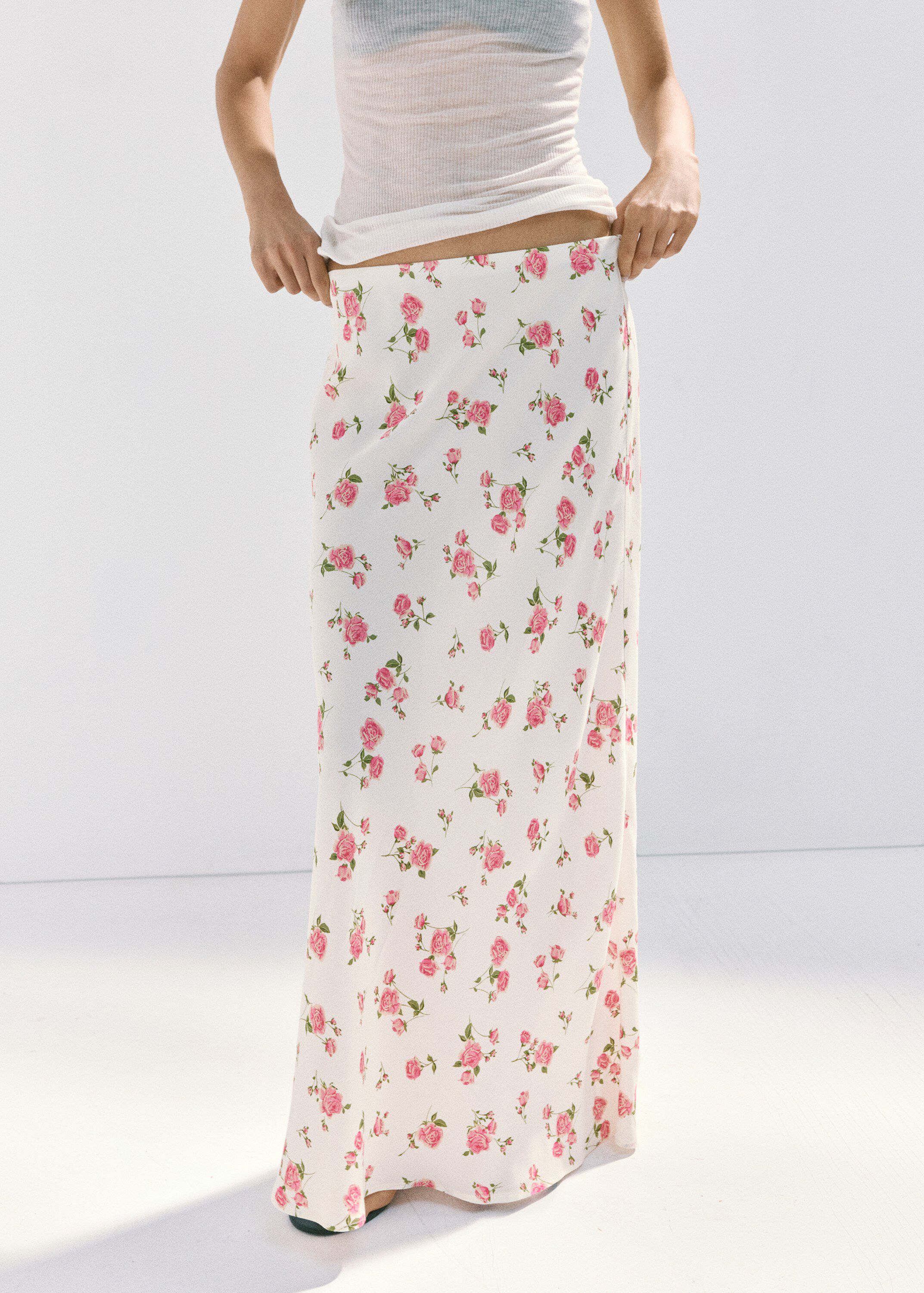 Floral print maxi skirt