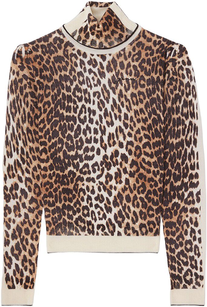 Printed Merino Turtleneck