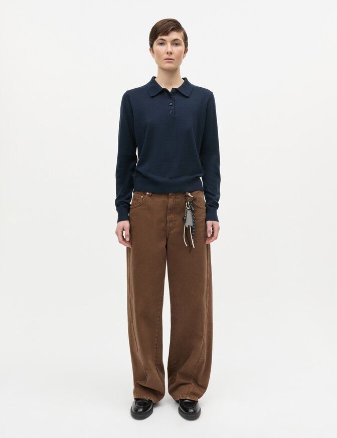 Fine Merino Rosa Polo Knit